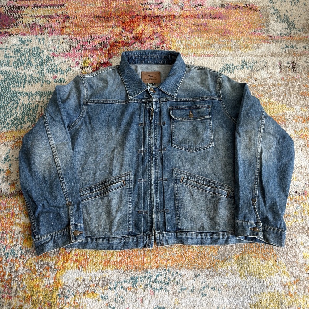 Lauren Jeans Co. Ralph Lauren Full Zip Denim Jacket Womens 3X Jean Trucker